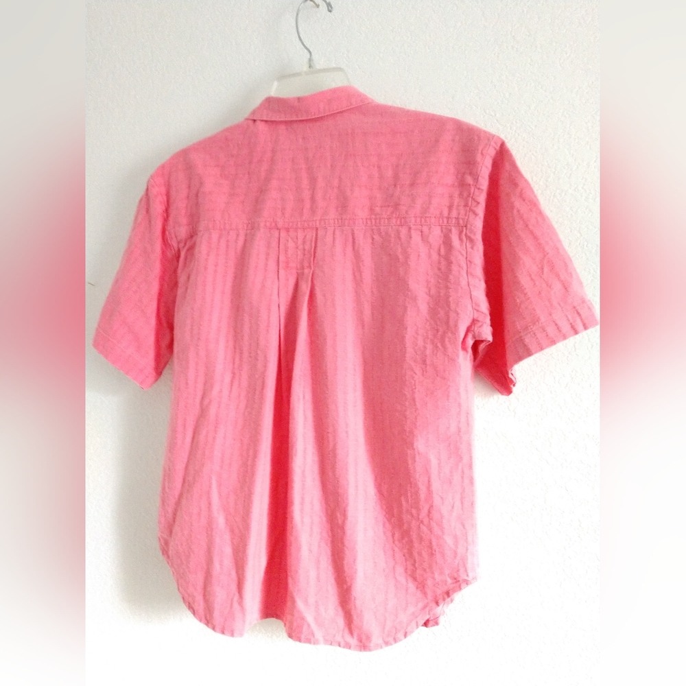 Wonderful Vintage Caliche Pink Camp Shirt Short Sleeve Cottagecore Size Medium - Picture 5 of 6